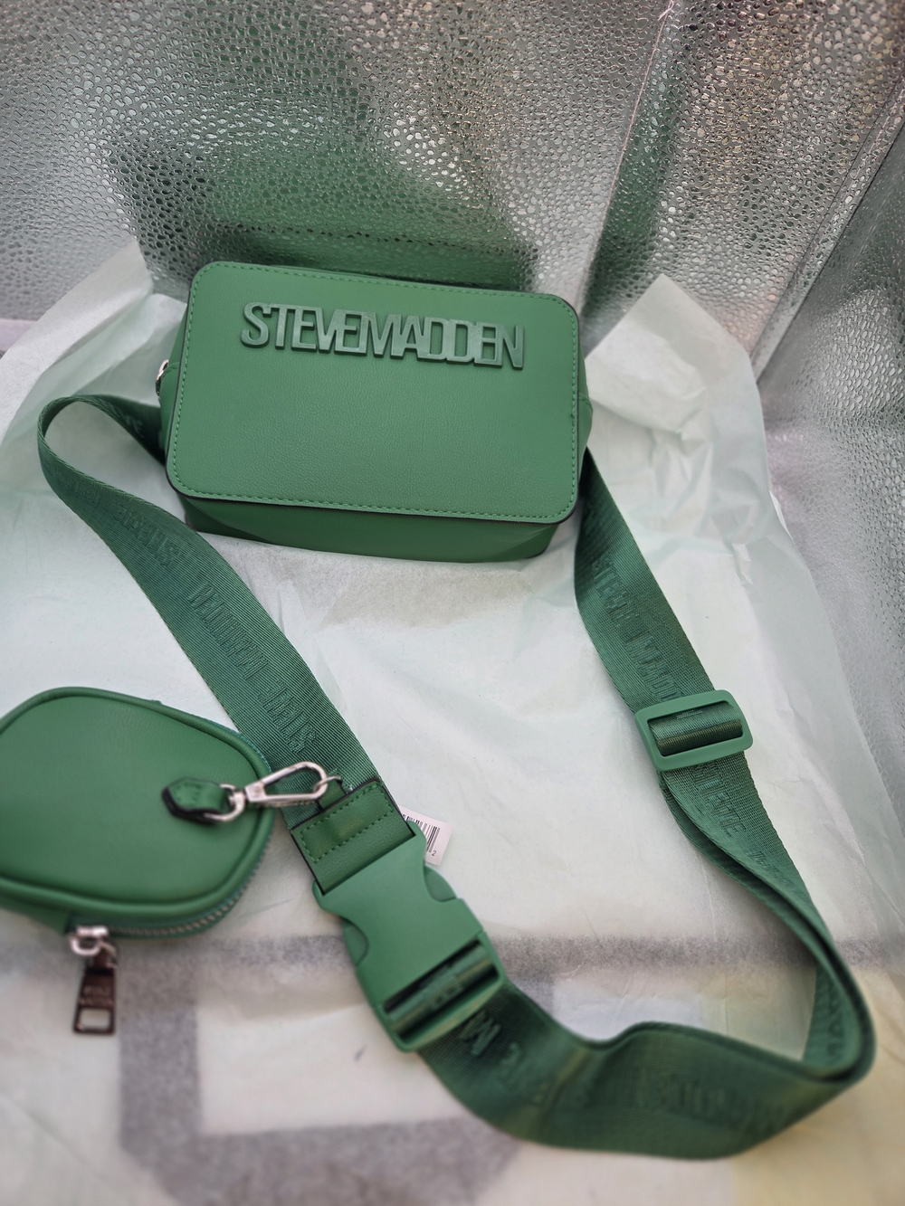 Steve Madden Green Crossbody Camera Bag with Strap Pouch